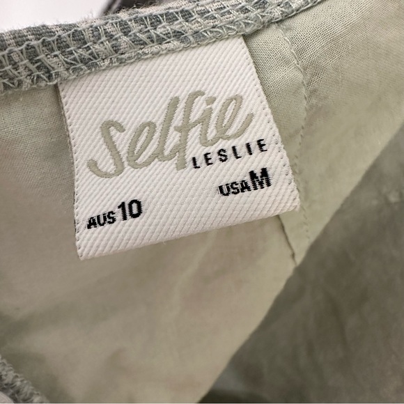 SELFIE LESLIE | Shiloh Tie-Back Pinafore Dress - Sage - Picture 14 of 16